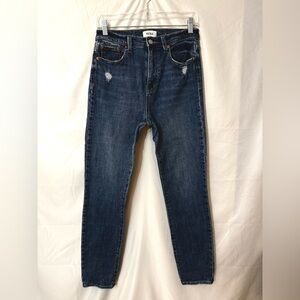 Pistola Cara High Rise Distressed Skinny Ankle Length Dark Wash Jeans Size 27